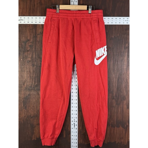Nike‎ Sportswear NSW Club Fleece Jogger Pants FD2995-657 Red White Kids XL EUC - Picture 1 of 7